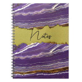 Lila Marmor und Imitate Gold Spiral Notebook Notizblock