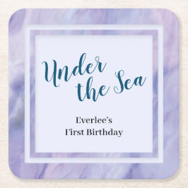 Lila Marmor unter dem Meer Rechteckiger Pappuntersetzer