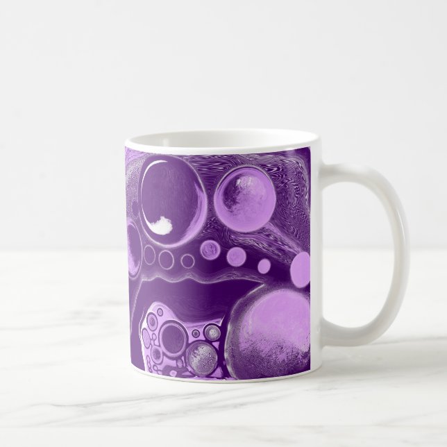 Lila Marmorfluid Art Cells Kaffeetasse (Rechts)