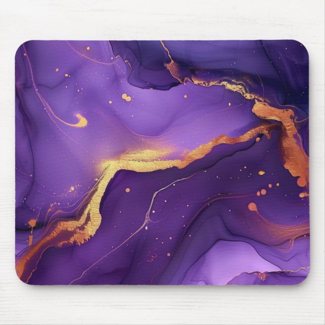 Lila Marmorgalaxie Mousepad (Vorne)