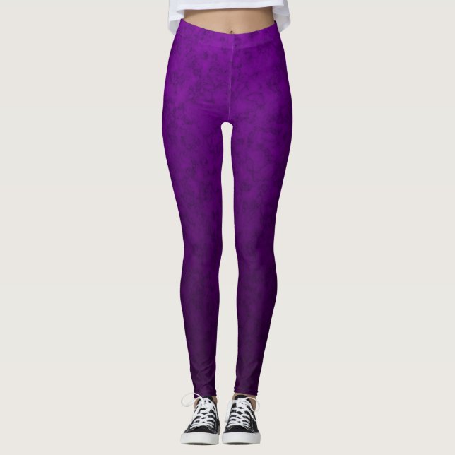 Lila Marmormuster Leggings (Vorderseite)