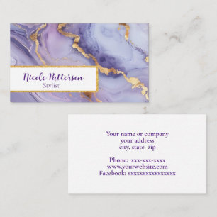 Lila Marmormuster mit Gold Visitenkarte