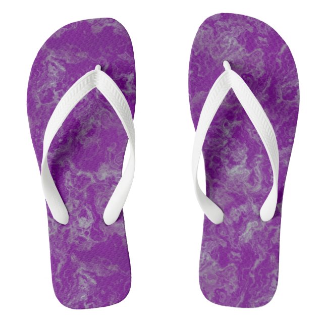 lila Marmorschlauch Abstrakt Flip Flops (Fußbett)