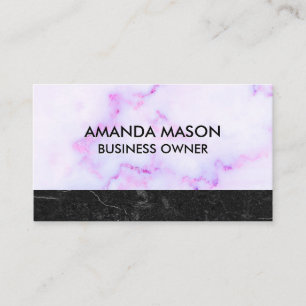 Lila Marmortextur   Schwarzer Schiefermarmor Visitenkarte