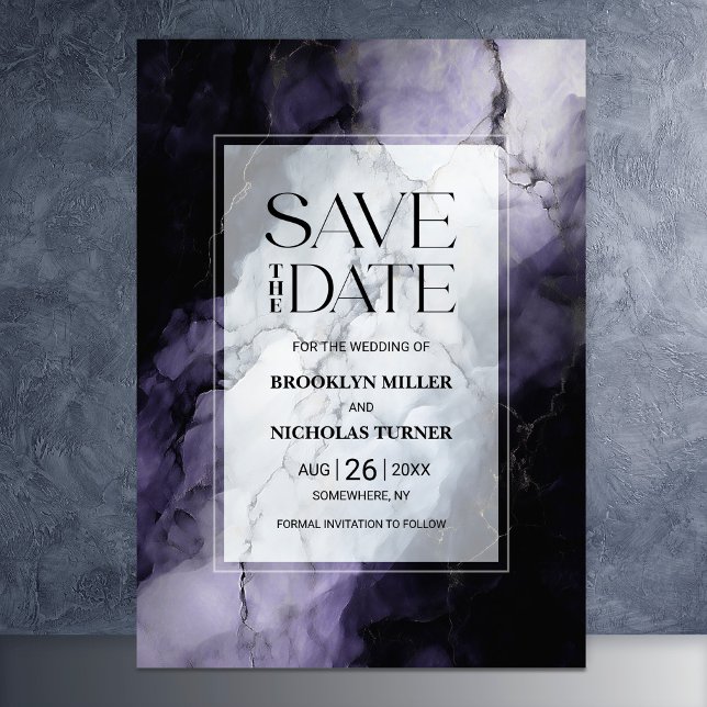 Lila MarmorWedding speichern Sie das Datum Save The Date (Von Creator hochgeladen)