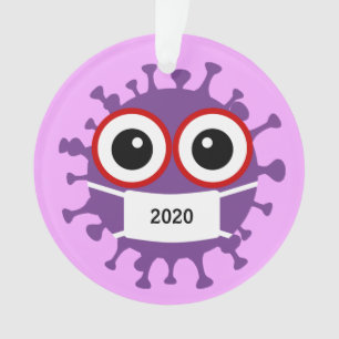 Lila Masked Coronavirus 2020 Acrylschmuck Ornament