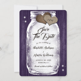 Lila Mason Jar String Lights Rustikale Holzhochzei Save The Date