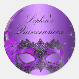 Lila Masquerade Quinceanera Sticker