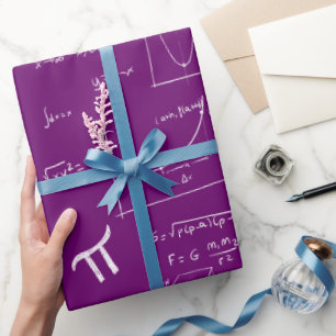 Lila mathematische Formeln Gleichungen Abschluss Geschenkpapier