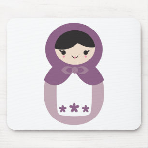 Lila Matryoshka-Puppe Mousepad