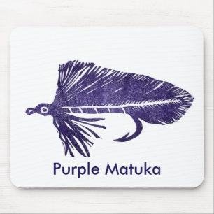 "Lila Matuka" - Klassische Trout Fly Mousepad