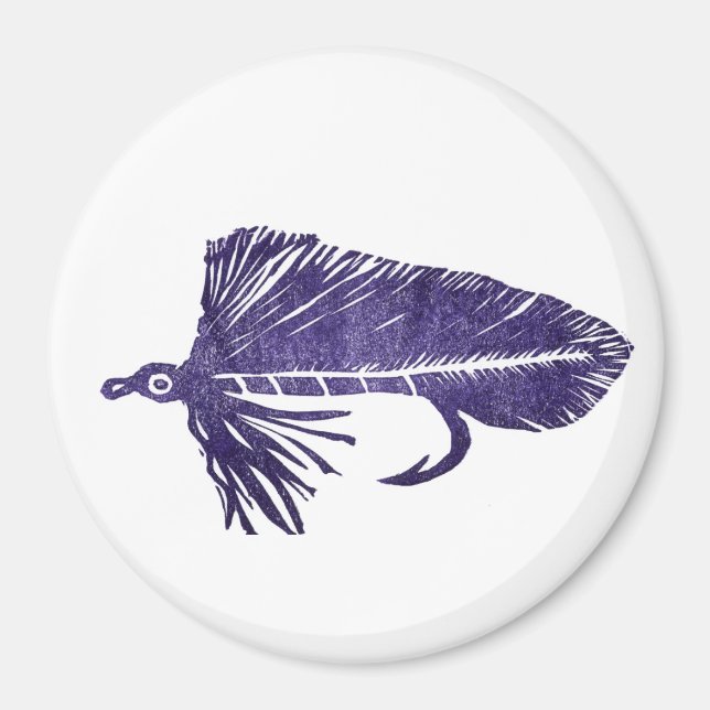 "Lila Matuka Streamer" Klassisches Forelle Fly Mag Magnet (Vorne)