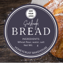 Lila Maulwurf Bäckerei Sauerteigbrot-Logo-Aufklebe