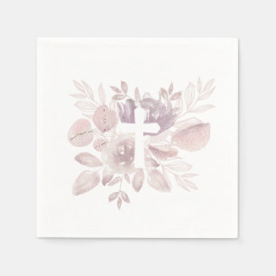 Lila-Mauve-Aquarell-Blumenkreuz Serviette