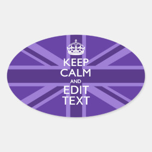 Lila Mauve Behielt Ruhe und Ihre Textunionsbuchse Ovaler Aufkleber