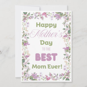 Lila Mauve Elegant Floral Mother Day Card Feiertagskarte