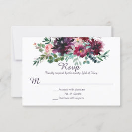 Lila Mauve Pink Pflaume Rote Violette Grüne UAWG RSVP Karte