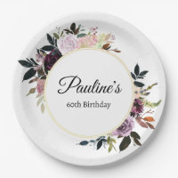 Lila Mauve Rose Floral 60. Geburtstagsparty