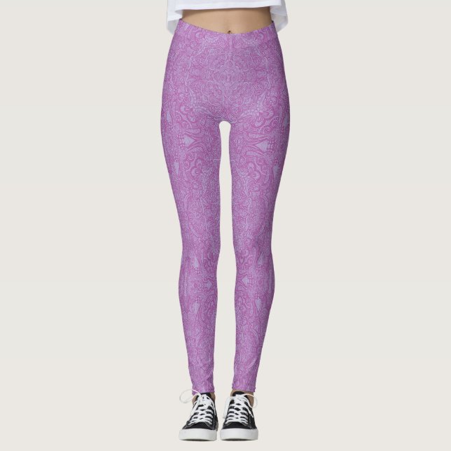 Lila-Medallion-Leggings Leggings (Vorderseite)