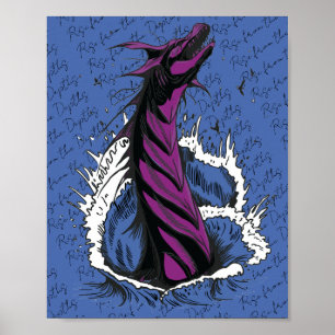 Lila Meer-Monster-Schlange Ozeanwellen Poster