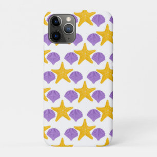 Lila Meeresmuscheln Gelbe Seesterne Meeresleben Case-Mate iPhone Hülle