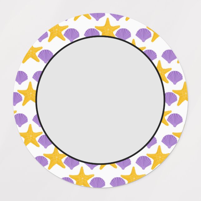 Lila Meeresschnecken Etiketten (Design 1)