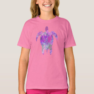 LILA MEERESTURTLE mit PAINT-DESIGN T-SHIRT