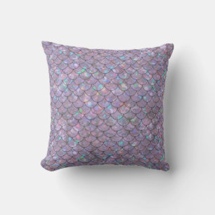 Lila Meerjungfische Scales Holographic Trendy Kissen