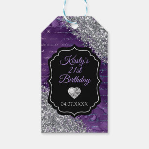 Lila Meerjungfrau-Buchstaben Silber-Glitter-Geburt Geschenkanhänger