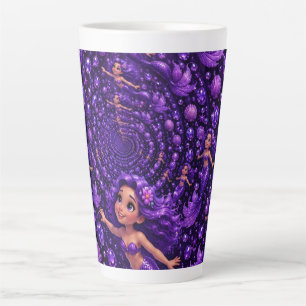 Lila Meerjungfrau-Edelstein-Spirale Fantasy-Kunst Milchtasse