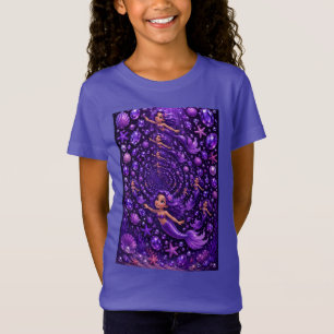 Lila Meerjungfrau-Edelstein-Spirale Fantasy-Kunst T-Shirt