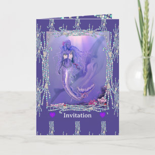 Lila Meerjungfrau Einladung