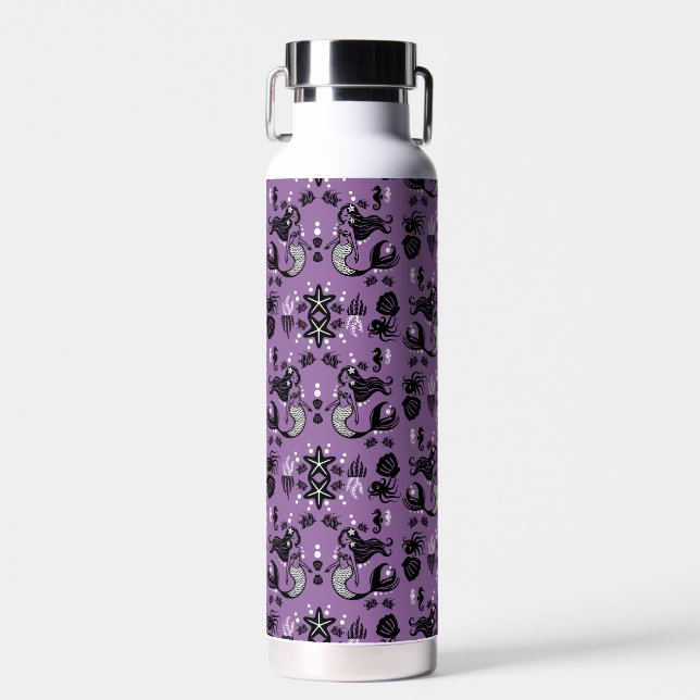 Lila Meerjungfrau Fantasy Trinkflasche (Vorne)