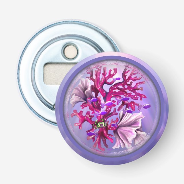 Lila Meerjungfrau Flaschenöffner (Vorderseite)