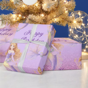 Lila Meerjungfrau Geschenkpapier