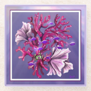 Lila Meerjungfrau Glasuntersetzer