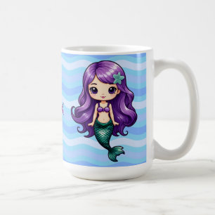 Lila Meerjungfrau Kaffeetasse