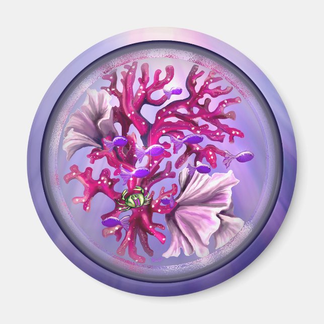 Lila Meerjungfrau Magnet (Vorne)