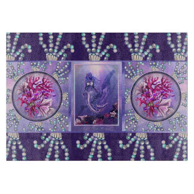 Lila Meerjungfrau Schneidebrett (Vorderseite)