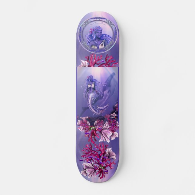 Lila Meerjungfrau-Skateboard Skateboard (Vorderseite)
