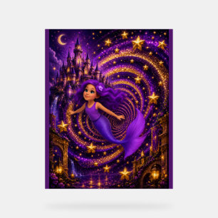 Lila Meerjungfrau Stern Spirale Fantasy Schloss Ku Acrylschild