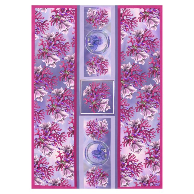 Lila Meerjungfrau Tischdecke (Vorderseite)