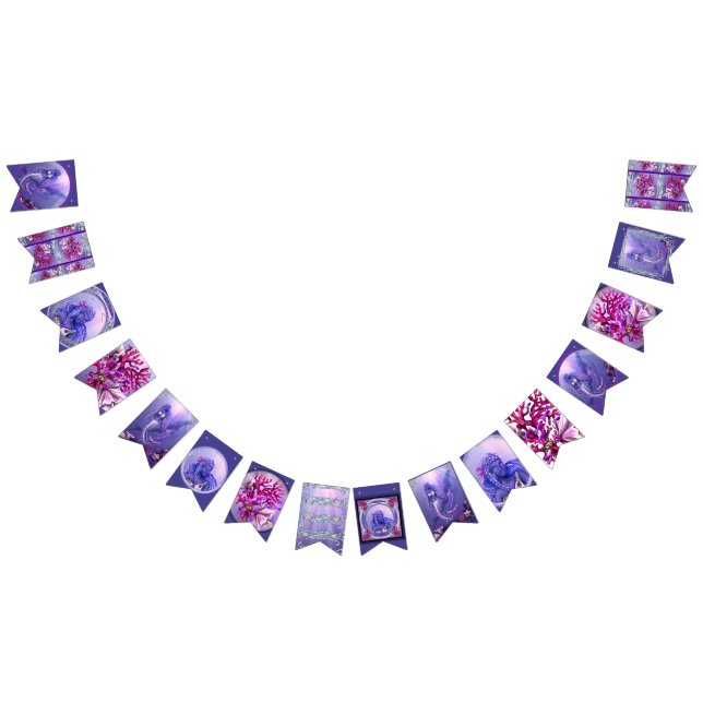 Lila Meerjungfrau Wimpelkette (Alle)