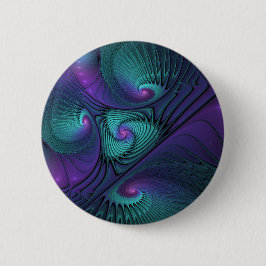 Lila Meetings Türkis Modernes Abstraktes Fraktal K Button