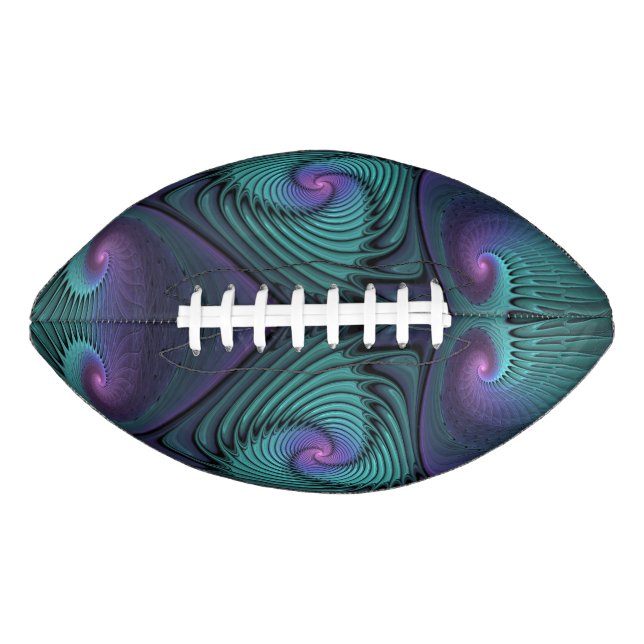 Lila Meetings Türkis Modernes Abstraktes Fraktal K Football (Vorderseite)