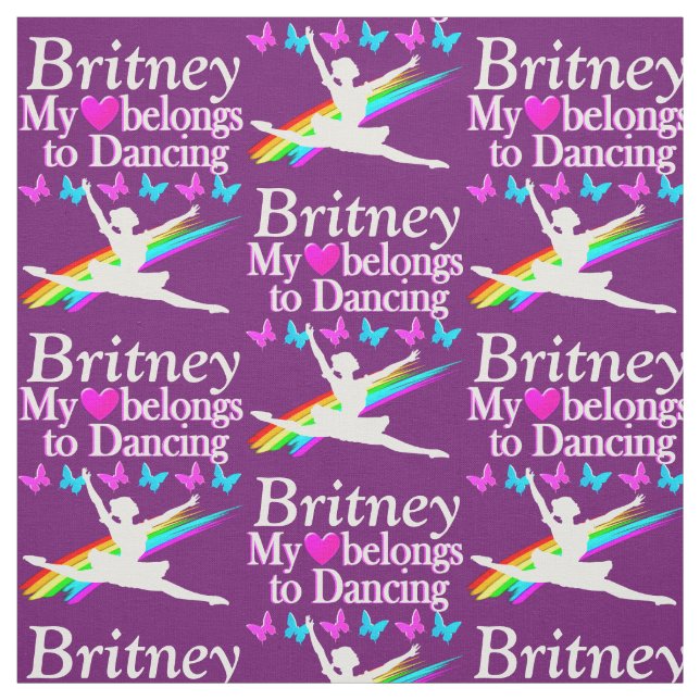 LILA MEINE HERZGEBIETE ZU TANZEN CUSTOM FABRIC STOFF (Muster)