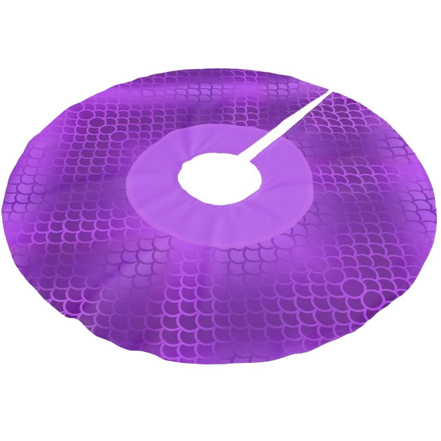 Lila Merkmal Polyester Weihnachtsbaumdecke (Schrägansicht)