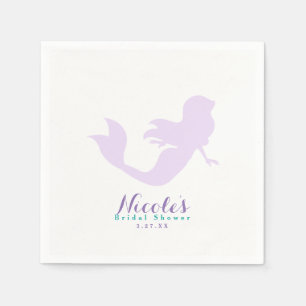 Lila Mermaid Beach Bling Geburtstagsparty Custom Serviette