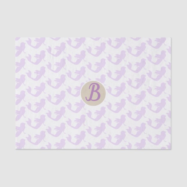 Lila Mermaid Custom Personalisiert Monogram Party Seidenpapier (Vorderseite)