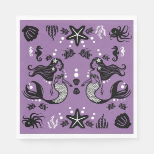 Lila Mermaid Fantasy Serviette